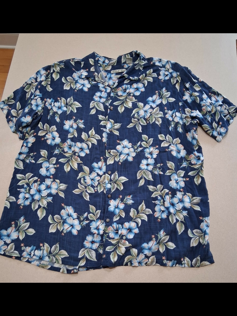 Batik Bay Men's Navy Blue Floral Hawaiian Shirt 3XLT